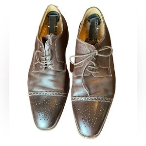 Gravati Men’s Leather Cap Toe Brown Tie Loafers